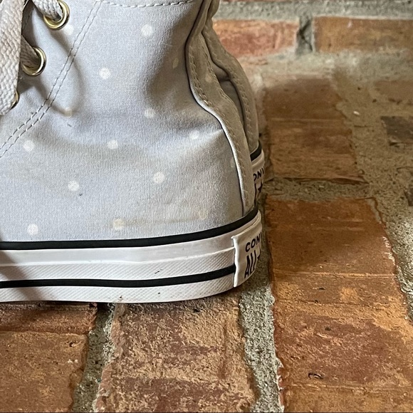 Converse Gray Polka Dot High Top Sneakers - Picture 3 of 9